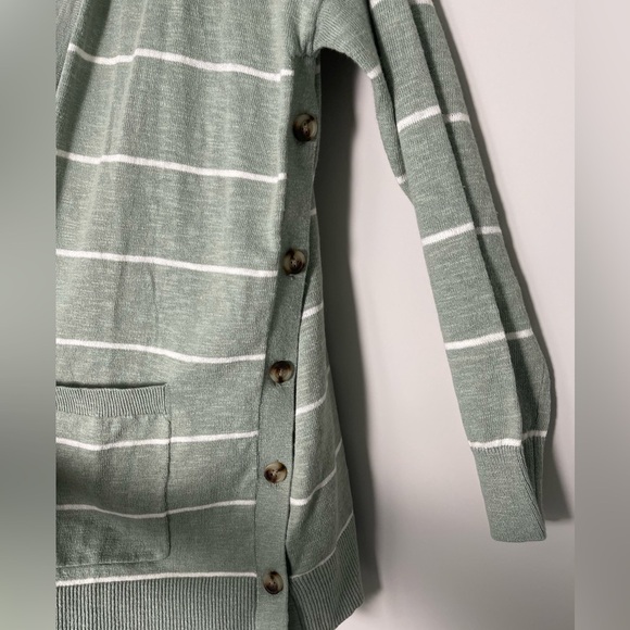 Madewell | Marlton Striped Linen Blend Cardigan Sweater Button Details Beachy - Picture 3 of 8